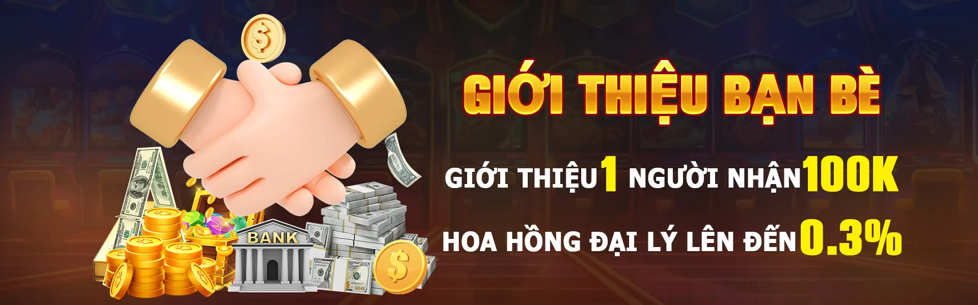 Hình ảnh khuyến mãi giới thiệu bạn bè tại GO88, với biểu tượng hai người bắt tay và tiền thưởng, khuyến khích người chơi mời thêm bạn bè và nhận hoa hồng hấp dẫn từ 789pet.